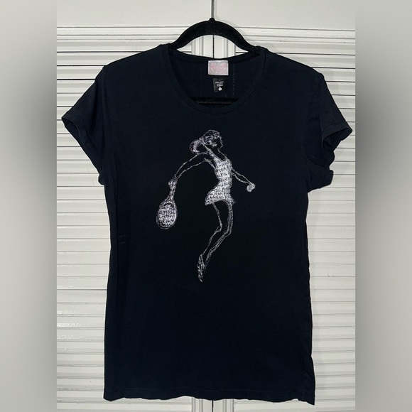 Fetch Women’s Tennis Player Silhouette Fitted Shirt Size‎ XL - Picture 1 of 6